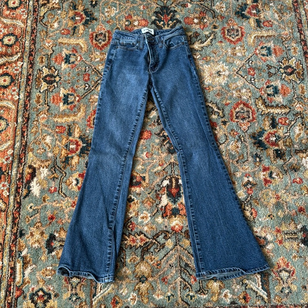 dark blue bell bottoms